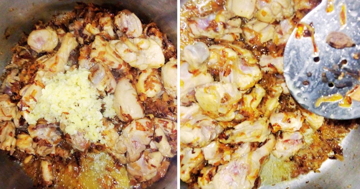 chicken biryani gravy step 2