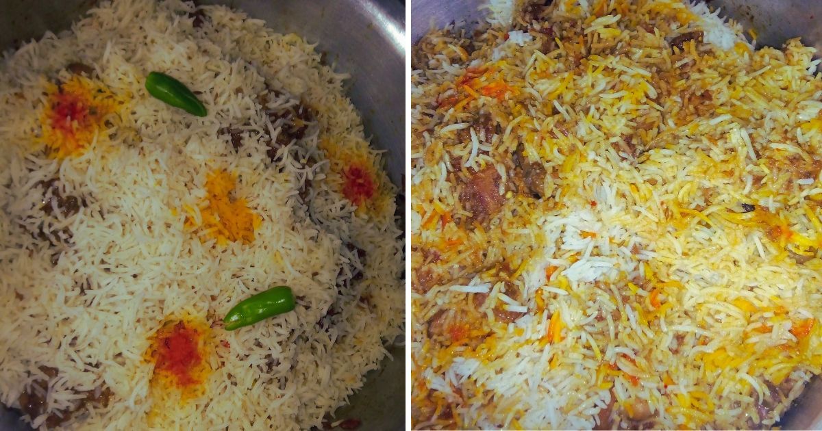 chicken biryani layering