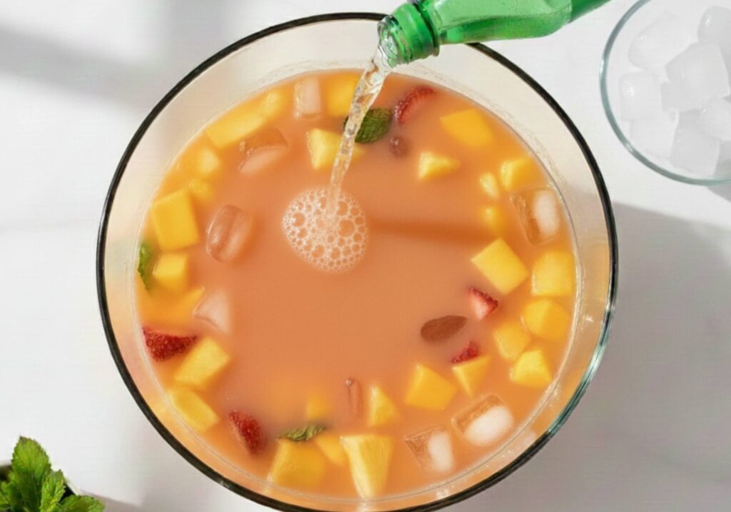fruit punch with sparkling drink