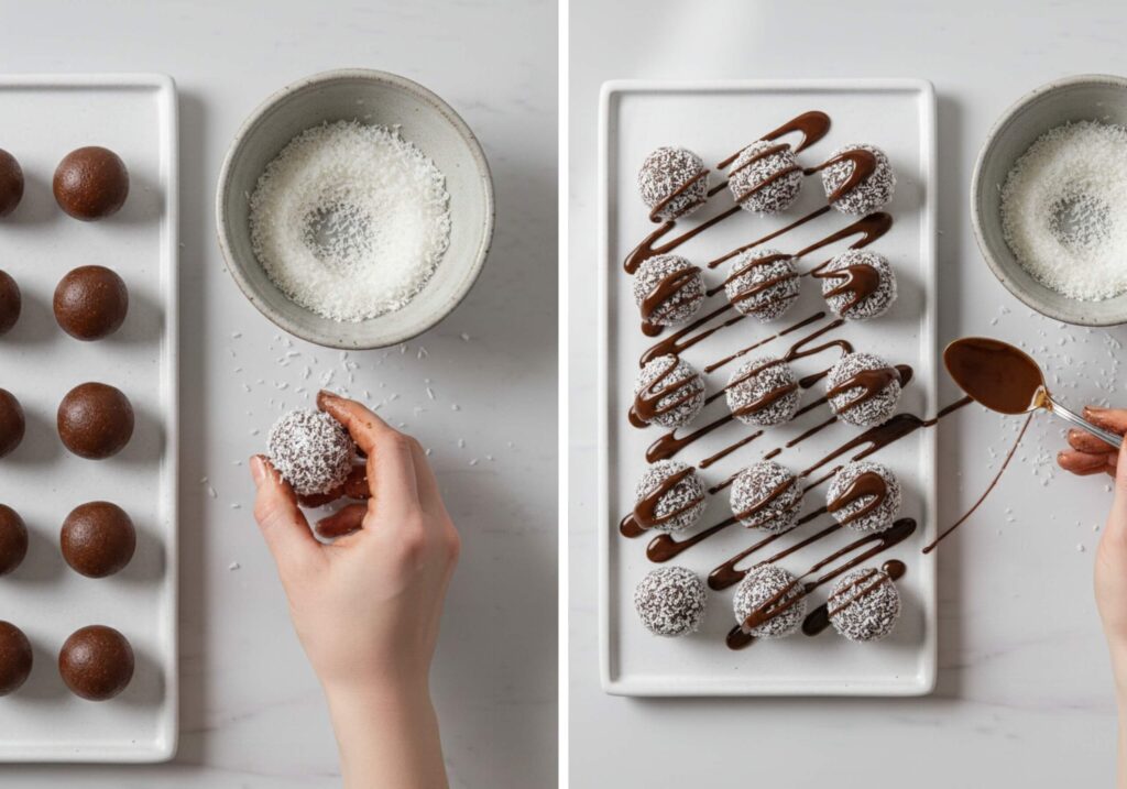 coating of lamington truffles