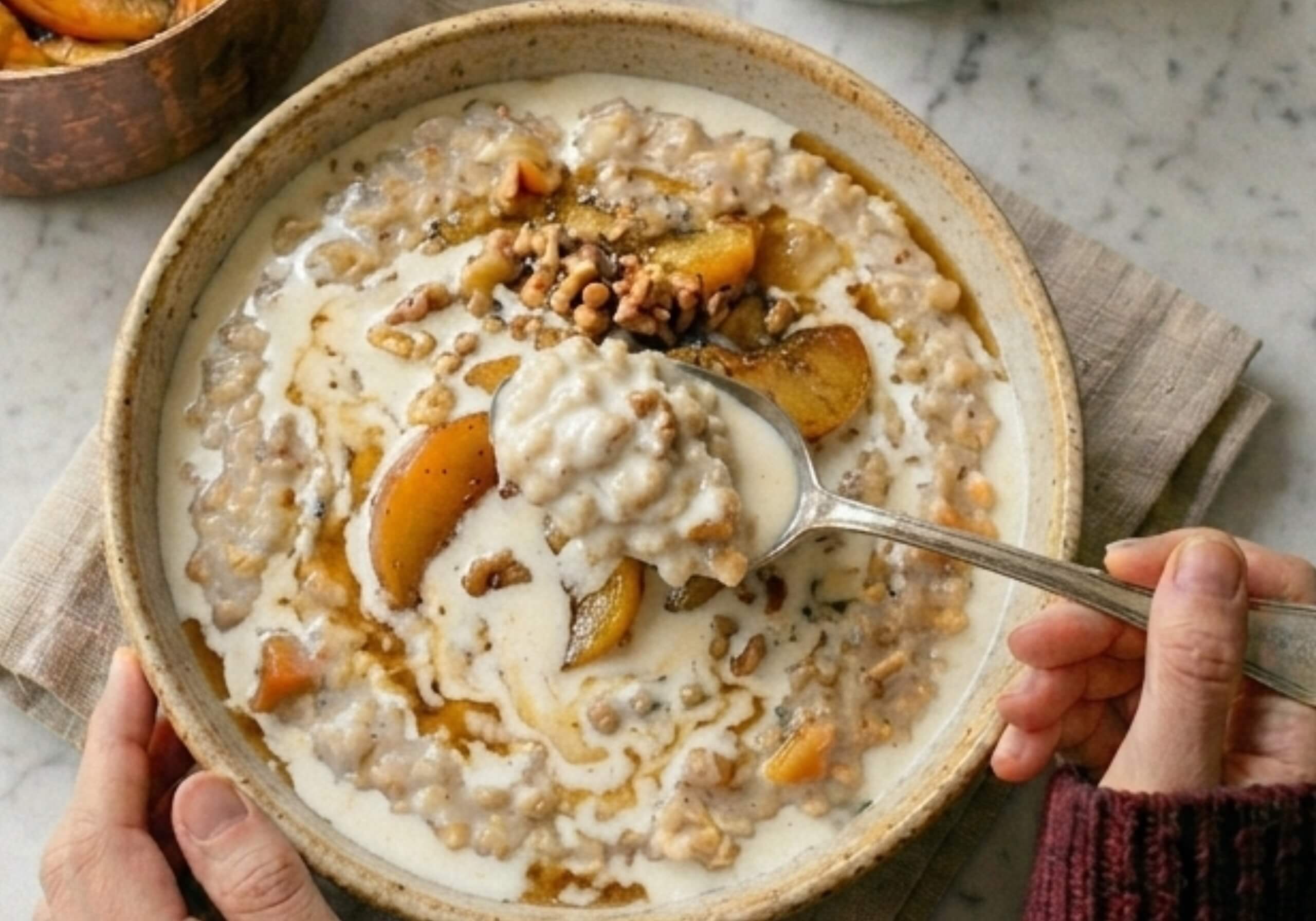 how to serve porridge bowl