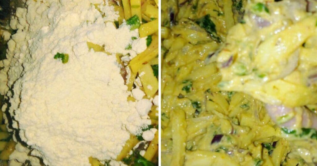 batter ingredients for aloo palak pakoda
