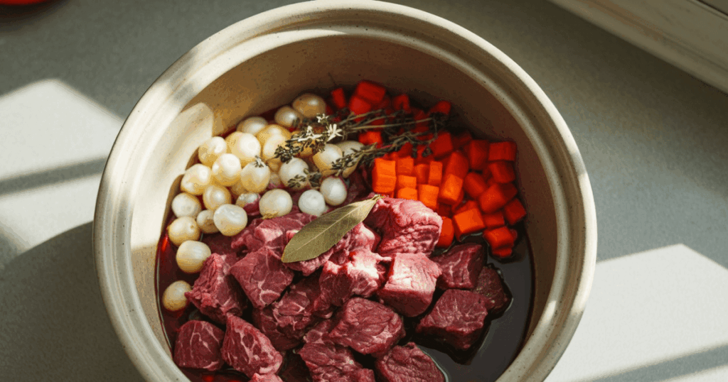 Marination for Beef Bourguignon