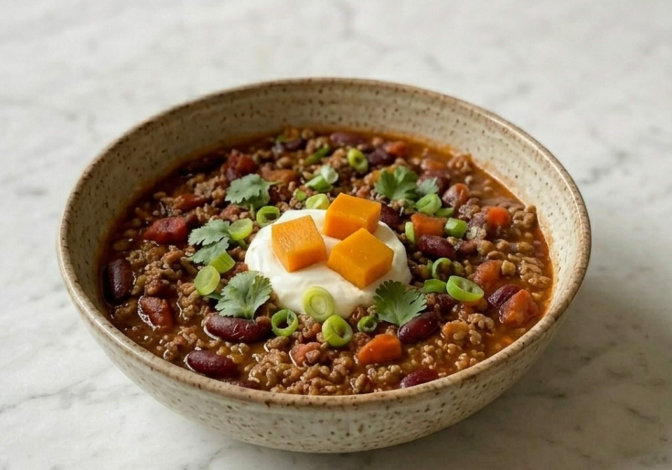 fall pumpkin chili bowl